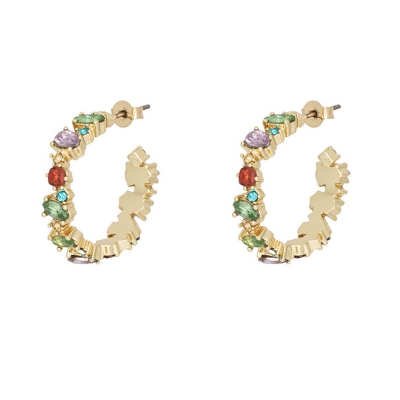 NWT 🩵 & Other Stories Glass Stone Hoop Earrings - Picture 1 of 8